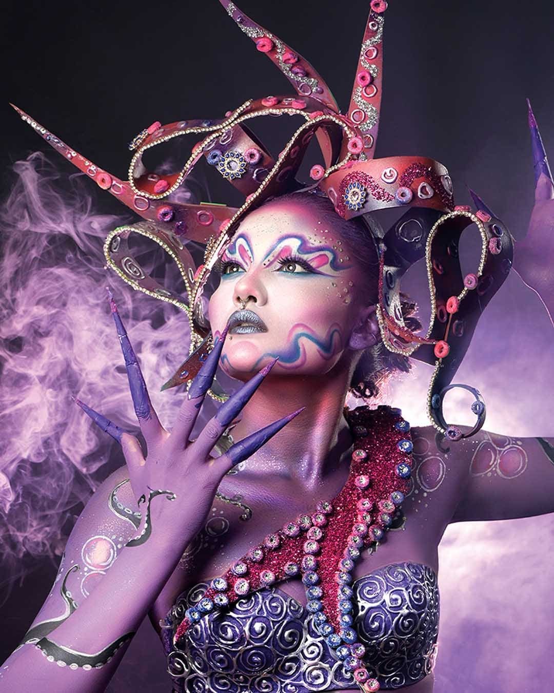 Glam makeup course look